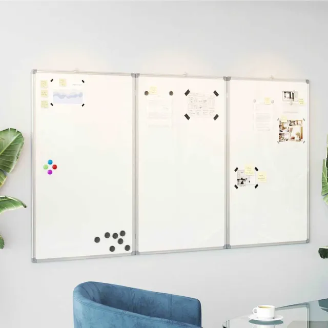 vidaXL Whiteboard magnetisch inklapbaar 150x100x1,7 cm aluminium Wit