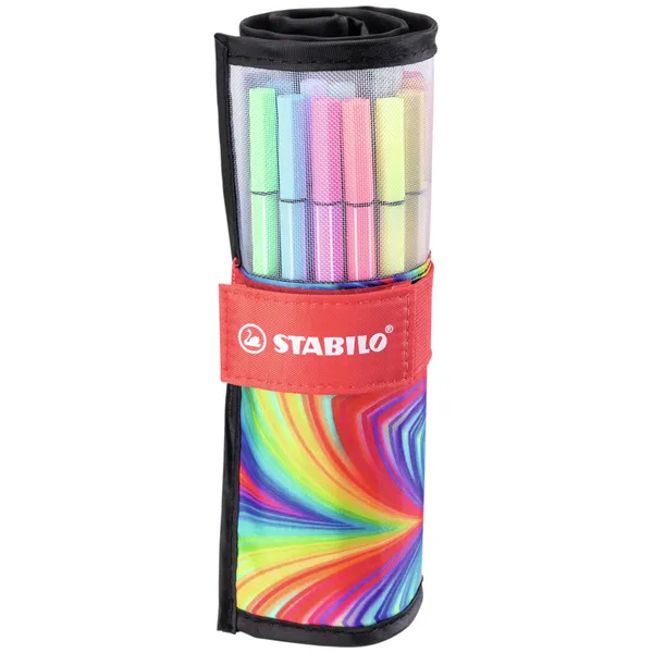 Stabilo Viltstift STABILO Pen 68/25 Arty roletui medium assorti set à 25 stuks