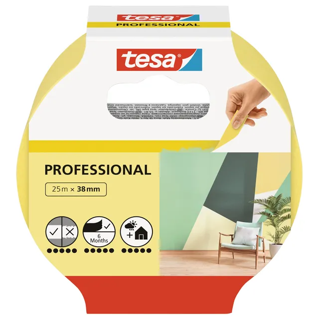 Tesa Afplaktape tesa® Professional 25mx38mm geel