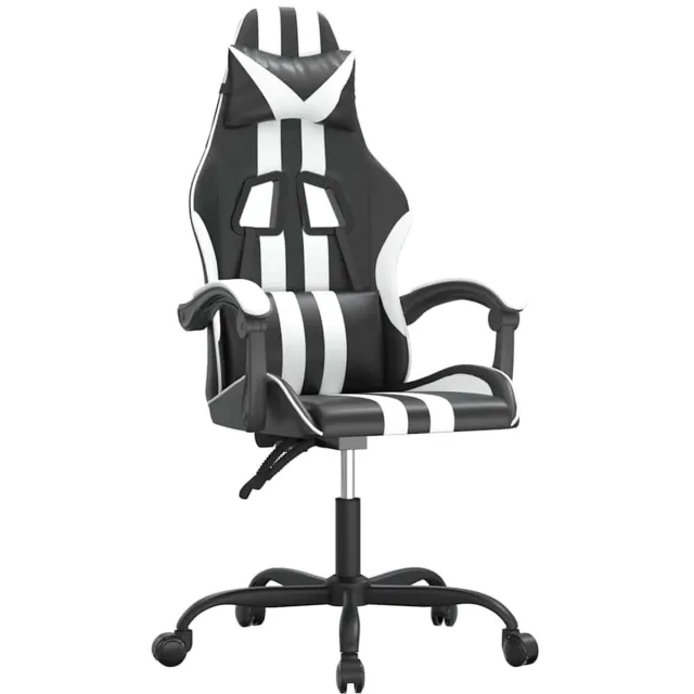 vidaXL Gamestoel - kunstleer - zwart - en - wit zwart en wit