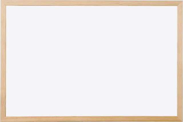 Q-CONNECT whiteboard, met houten frame, melamine, 120 x 90 cm