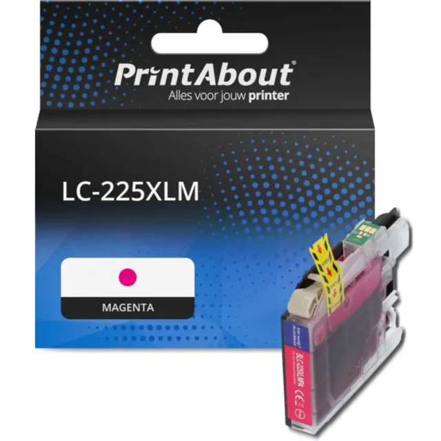 PrintAbout huismerk Inktcartridge LC-225XLM Magenta Hoge capaciteit geschikt voor Brother