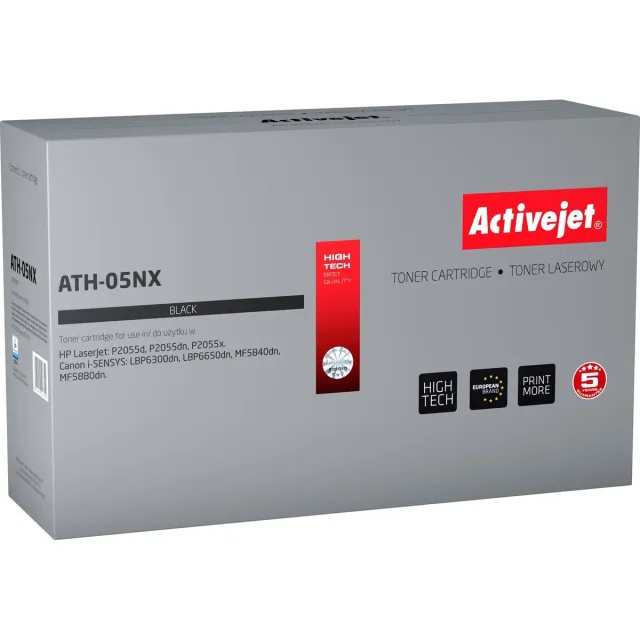 ActiveJet ATH-05NX Toner voor HP, Canon-printers, vervanging HP 05x CE505X, Canon CRG-719H; Opperste; 6500 pagina's; zwart.