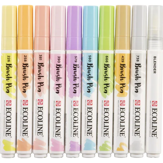 TALENS Brushpen Talens Ecoline set à 10 stuks pastel