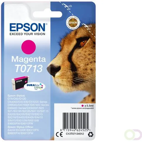 Epson Singlepack Magenta T0713 DURABrite Ultra Ink