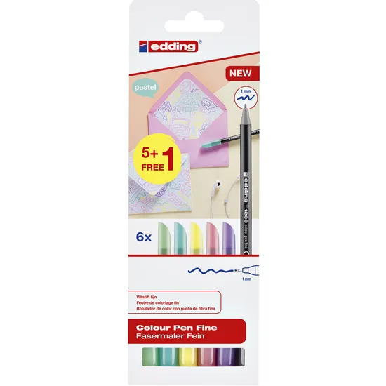 Edding Fineliner edding 1200 fijn pastel assorti