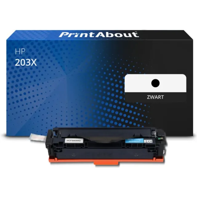 PrintAbout huismerk Toner 203X (CF540X) Zwart Hoge capaciteit Geschikt voor HP