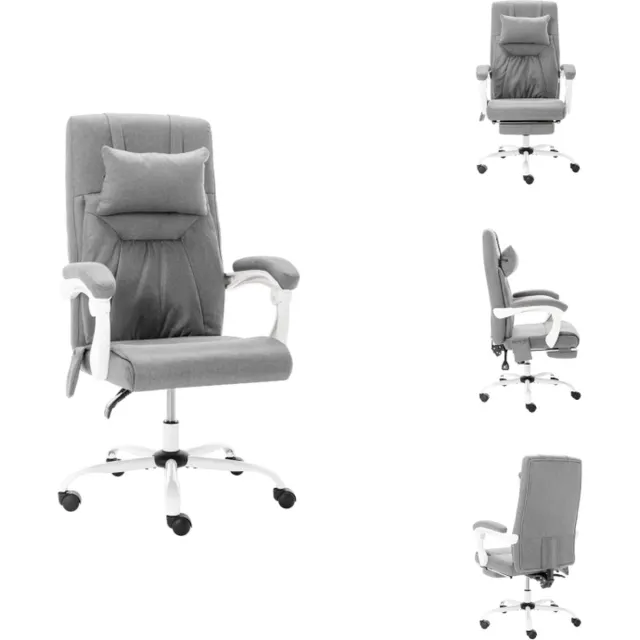 vidaXL Kantoormassagestoel - stof - grijs