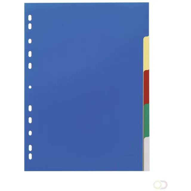 Durable Tabbladen A4 5-delig gekleurde tabs en voorblad PP