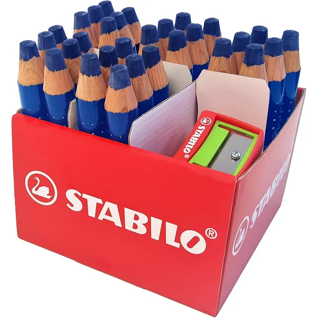 Stabilo Whiteboardpotlood STABILO MARKdry incl 2 slijpers blauw classpack 30st
