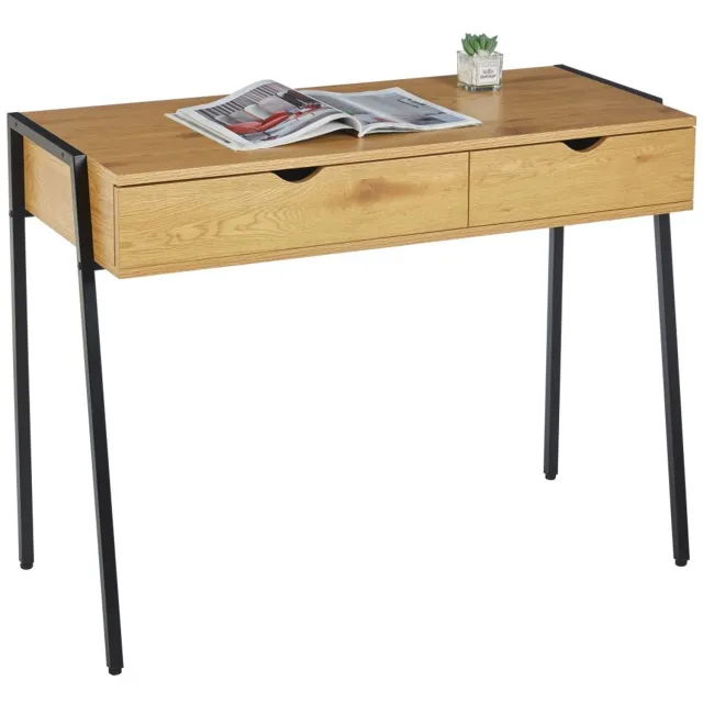 Furnitex B17-FX - Bureau - Natuurlijk eiken - Twee lades Natuurlijk eiken;Zwart