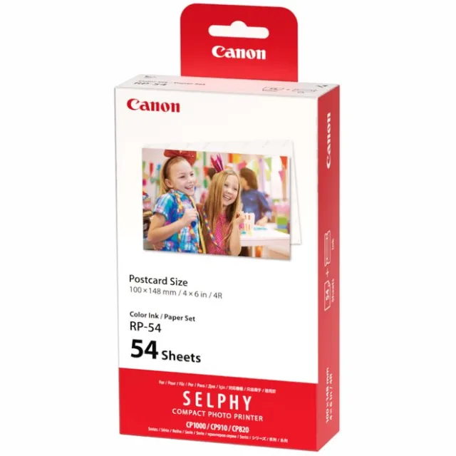 Canon RP-54 - Instant fotopapier - Inkt/papierset - Voor SELPHY CP-printers - Origineel - 10 x 15 cm formaat - 54 sheets kleur