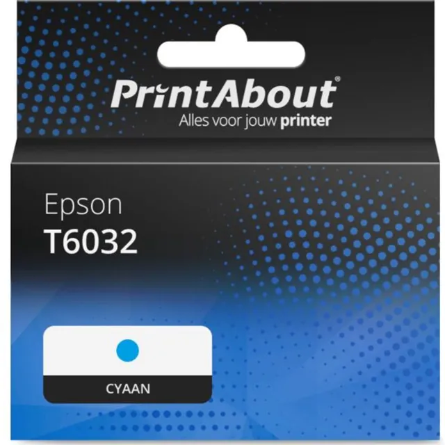 PrintAbout Huismerk Epson T6032 Inktcartridge Cyaan Hoge capaciteit