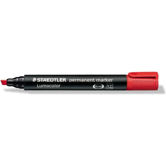 Staedtler Viltstift Staedtler Lumocolor 350 permanent schuin rood