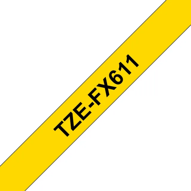 Brother TZ-FX611 6mm - black on yellow - flexible (8m)