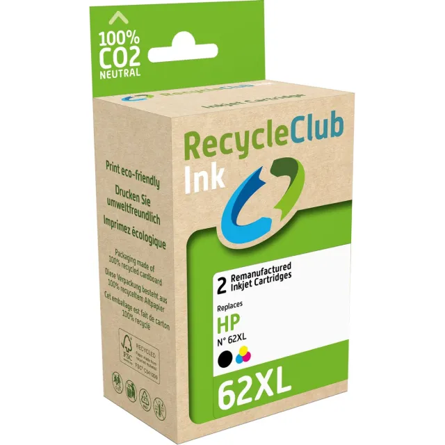 RECYCLECLUB K10410RC inktcartridge 2 stuk(s) Compatibel Hoog (XL) rendement Zwart, Cyaan, Magenta, Geel Zwart;Cyaan;Magenta;Geel