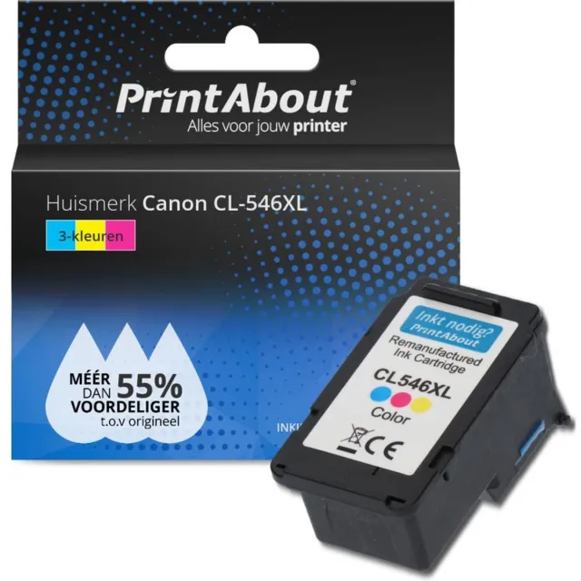 PrintAbout Huismerk Canon CL-546XL Inktcartridge 3-kleuren Hoge capaciteit