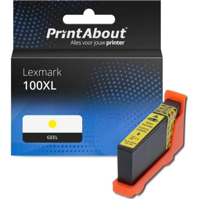 PrintAbout huismerk Inktcartridge 100XL (14N1071E) Geel Hoge capaciteit geschikt voor Lexmark