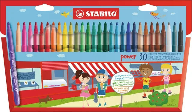 Stabilo Viltstift STABILO power 280/30 assorti etui à 30 stuks