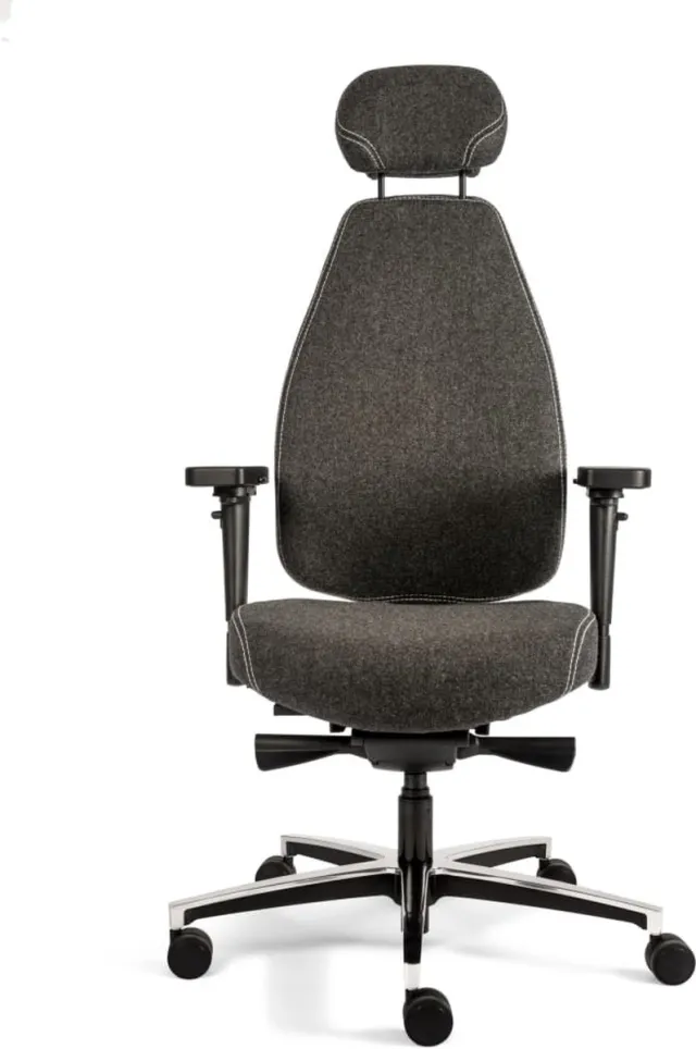 Sit And Move Therapod X Hoofdsteun - Donkergrijs Wolvilt - Bureaustoel Standaard - Donkergrijs - met hoofdsteun