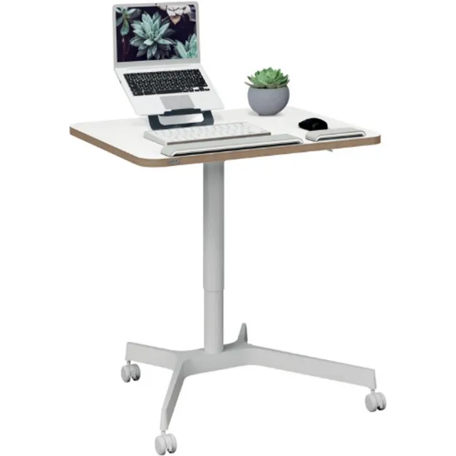 Leitz Ergo Zit Sta Bureau - In Hoogte Verstelbare Stehtisch - Wit - Ergonomisch Werkstation Voor Thuis En Kantoor - Modern Minimalistisch Design