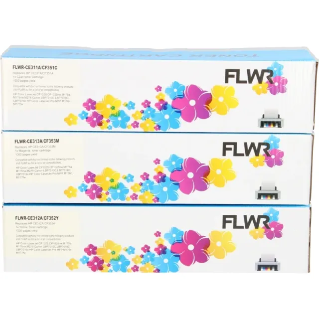 FLWR HP 126A Multipack kleur (Huismerk (compatible)) cyaan