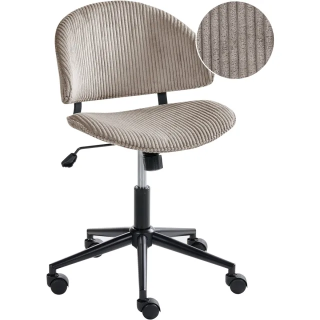 Beliani KIANA - Bureaustoel - Taupe - Corduroy Beige