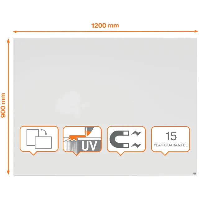Nobo Infinity randloos whiteboard, staal, magnetisch, 120 x 90 cm