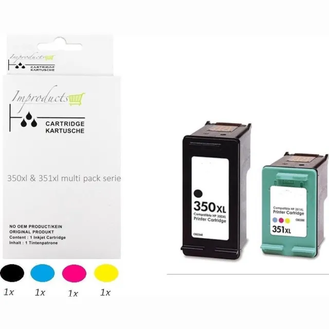 Improducts Inkt cartridges Alternatief Hp 350 / 350XL CB336EE / 351 / 351XL CB338EE set Multicolor - Zwart, Cyaan, Magenta, Geel