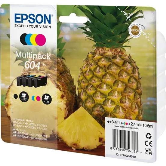 Epson 604 4-kleuren multipack inktcartridges zwart, foto 2