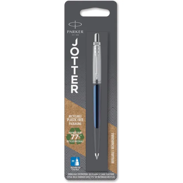 Parker Jotter balpen Royal Blue CT, op blister blauw