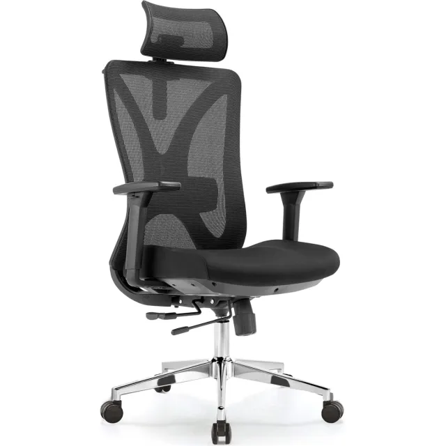 Betaalbarewerkplek Bureaustoel Prestige - NEN-EN1335 - Volledig Verstelbaar - Ergonomische Bureaustoel - Black/Chrome Zwart, Chroom
