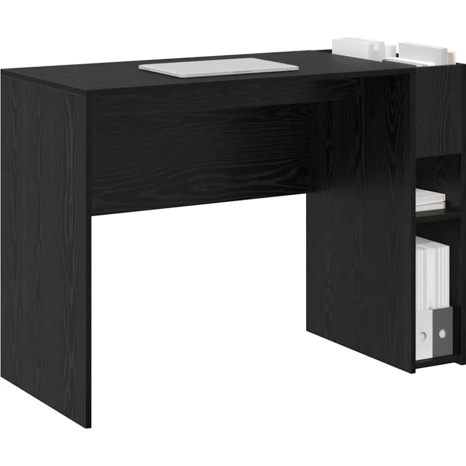 vidaXL Bureau Zwart Eiken Bewerkt hout 109 x 50 x 78 cm