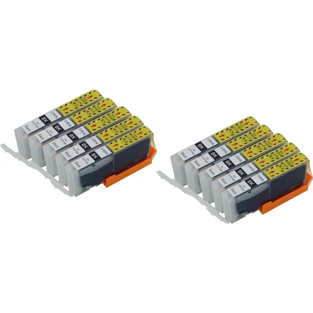 KATRIZ huismerk ink Canon 10 x CLI551XL Foto Zwart | voor Canon Pixma IP 7250/8750/IX 6800/6850/MG 5450/5500/5550/5600/5650/5655/6300/6350/6450/6600/6650/7150/7550/MX 725/925 | 10 stuks
