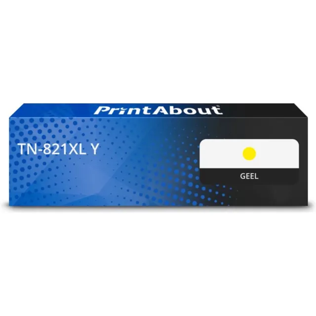 PrintAbout huismerk Toner TN-821XL Y Geel Hoge capaciteit geschikt voor Brother