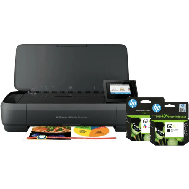 Hp OfficeJet 250 Mobile Printer + 1 set extra XL cartridges