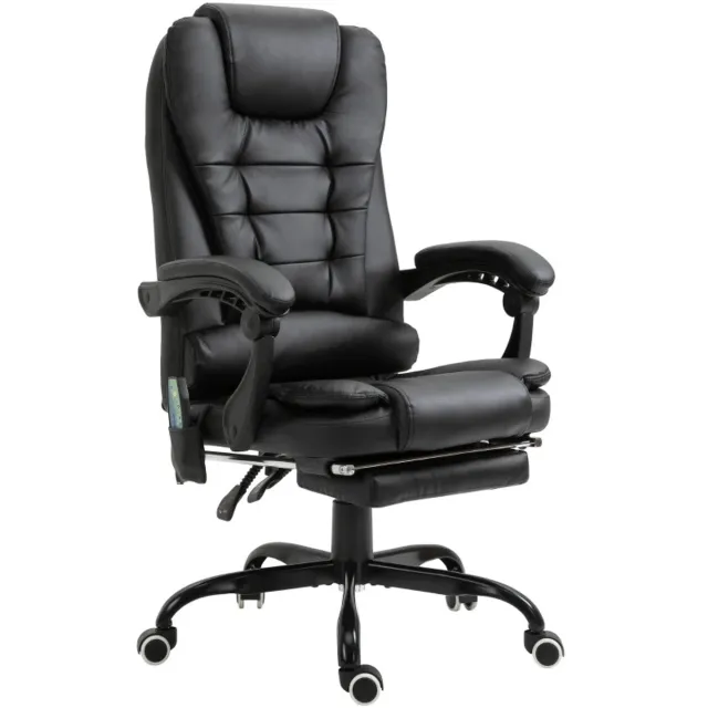 ZYLARO Bureaustoel met 7 Massagepunten - In Hoogte Verstelbaar - 360° Draaibaar - 90°-155° Kantelbare Rugleuning - met Geïntegreerde Voetensteun - Kantoorstoel - Gamestoel - Office Game Chair - Volwassenen Stoel - Computerstoel - Zwart