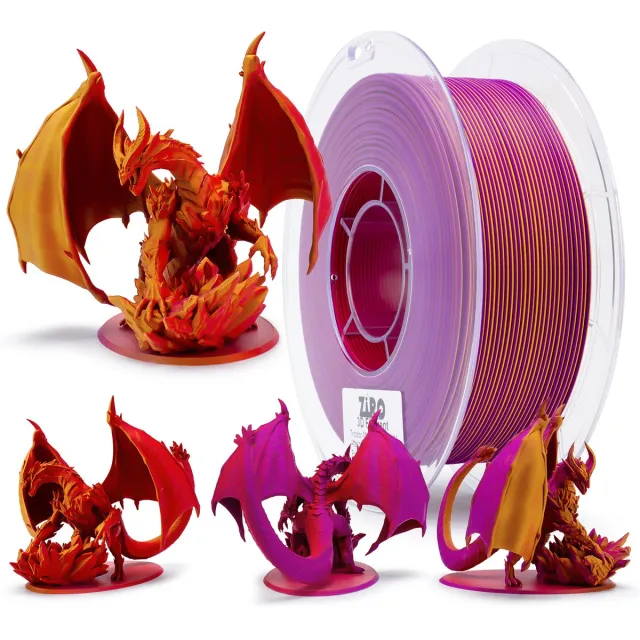 Ziro 3D ZIRO Matte PLA Filament 1.75mm – 1KG – Afterglow – Warme Gloed Kleurenoverloop – 3D Printer Filament
