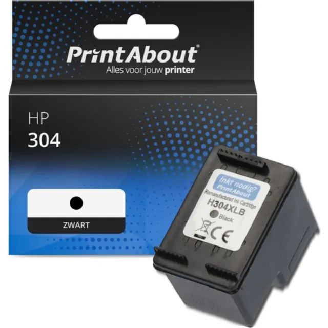 PrintAbout huismerk Inktcartridge 304 (N9K06AE) Zwart geschikt voor HP