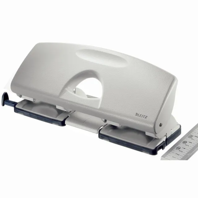 Leitz 4-gaats perforator perforator 5022: perforeert 16 blad grijs