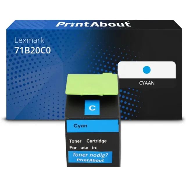 PrintAbout Huismerk Lexmark 71B20C0 Toner Cyaan