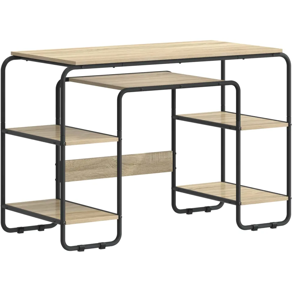 vidaXL Bureau met opbergruimte Sonoma Eiken 113.5 x 52 x 75.5 cm, foto 3