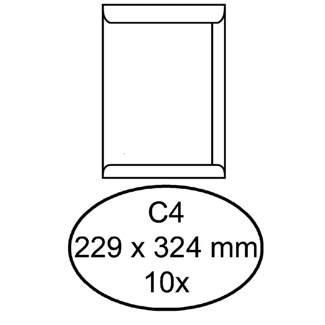 Quantore Envelop Quantore akte C4 229x324mm zelfklevend wit 10 stuks