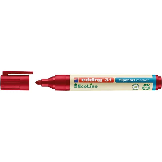 Edding Viltstift edding 31 Ecoline voor flipover rond 1.5-3mm rood