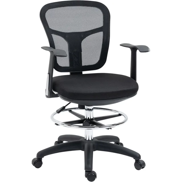 Clruro Bureaustoel - 95-115 cm - Ergonomisch met Armleuningen en Voetsteun - Mesh - Zwart