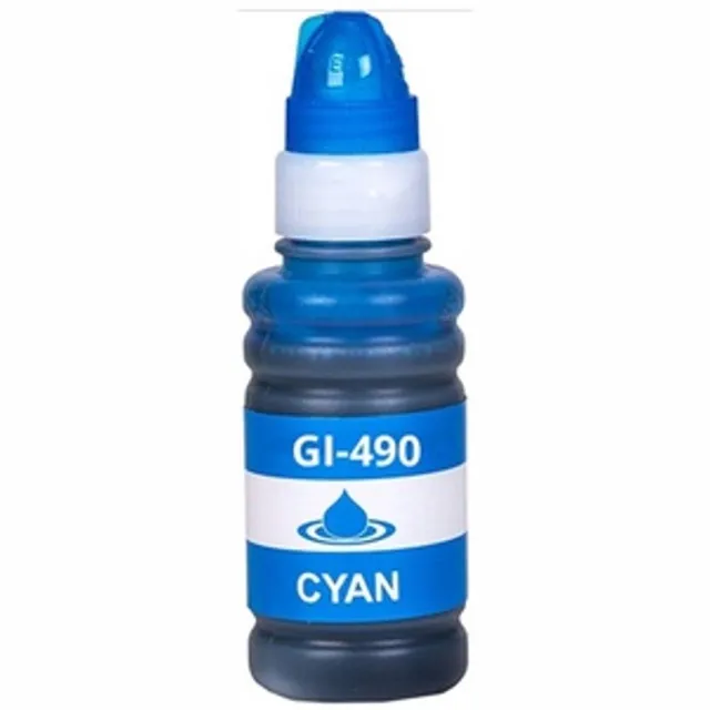 Inktkenners Navulinkt Geschikt voor Canon GI-490/GI-590 | 1x Cyaan Geschikt voor Canon Pixma G1410 - G1411 - G2400 - G2410 - G3400 - G3411 - G3415 - G4400 - G4411
