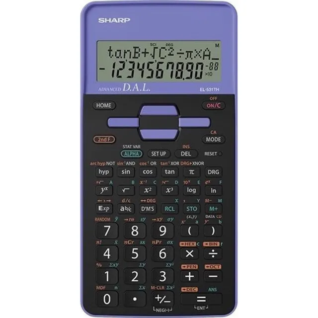 Sharp EL-531TH calculator Pocket Wetenschappelijke rekenmachine Zwart, Violet Rekenmachine Sharp-EL531THBVL zwart-violet wetenschappelijk