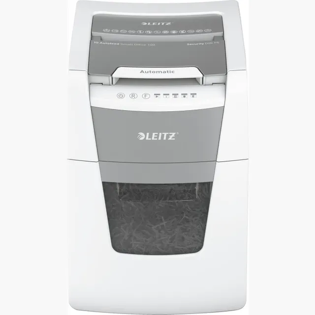 Leitz IQ Autofeed small office 100 papiervernietiger P5 grijs