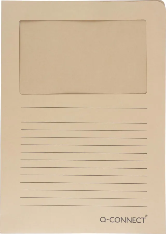 Q-CONNECT L-map met venster, 120 g/m², A4, pak van 100 stuks, kraft