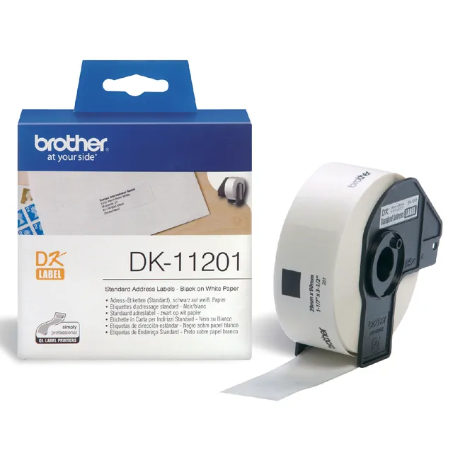 Brother Etiket Brother DK-11201 adressering 29x90mm 1 rol á 400 stuks wit